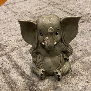 Vintage Ceramic studio pottery saggy baggy Elephant Figurine